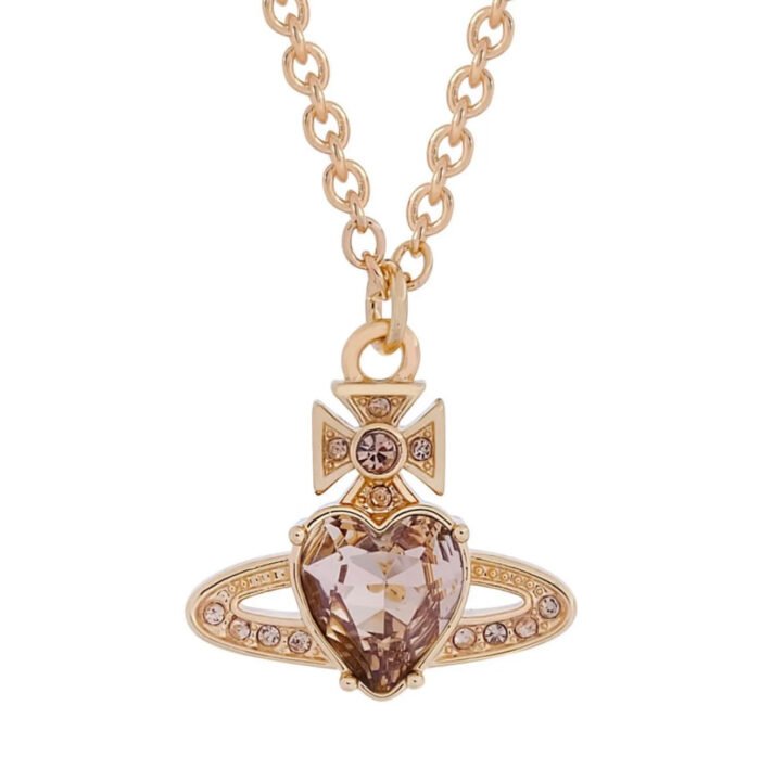 crystal heart necklace (with box)