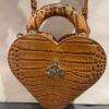 Tan Josephine heart crossbody handbag (with dust bag)