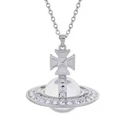 silver pina orb necklace (with box)