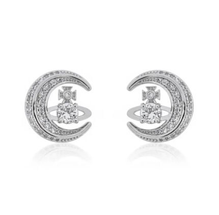 silver moon earrings (with box)