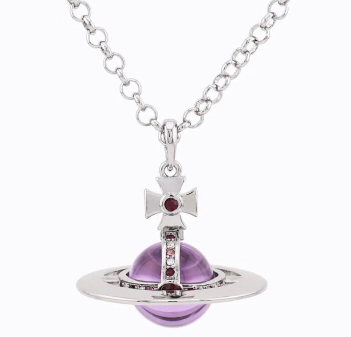 7F114944-9B8A-40CF-B527-5FFC9DA0514D.jpg purple & silver orb necklace (with box)