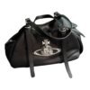 black leather handbag
