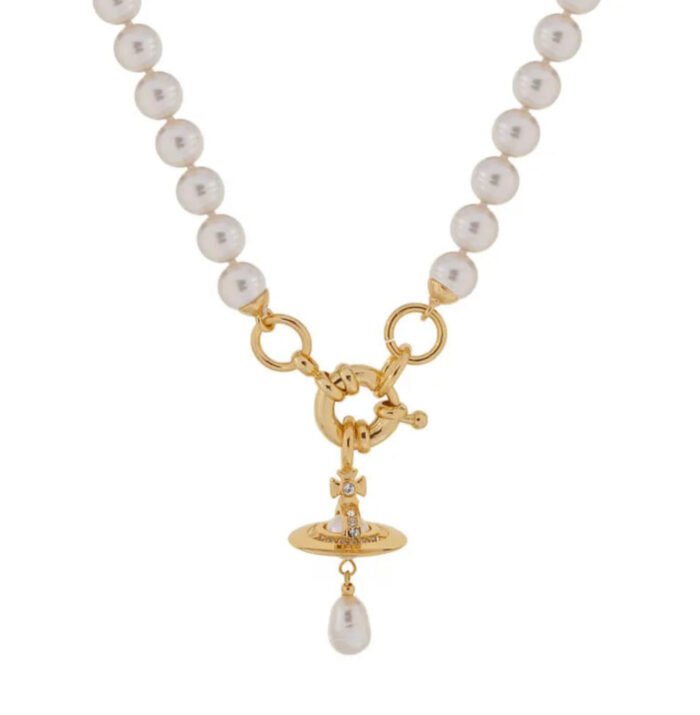 gold aleksa pearl necklace (with box)