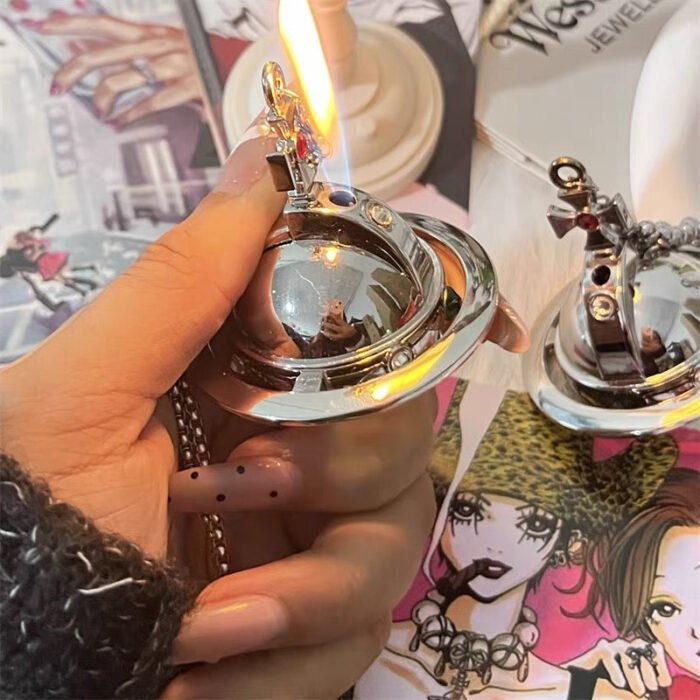 sliver shin's lighter orb necklace (with box)