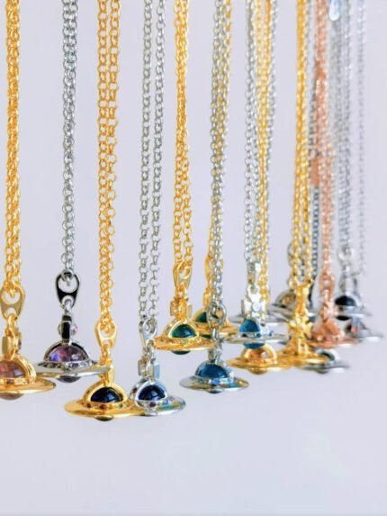 10MM ORB Classic Saturn Pendant Necklace (with box)