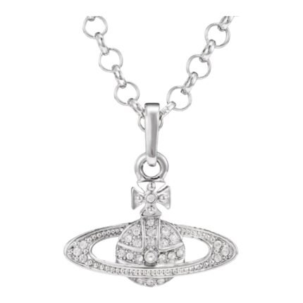 Classic Full Diamond Saturn Necklace
