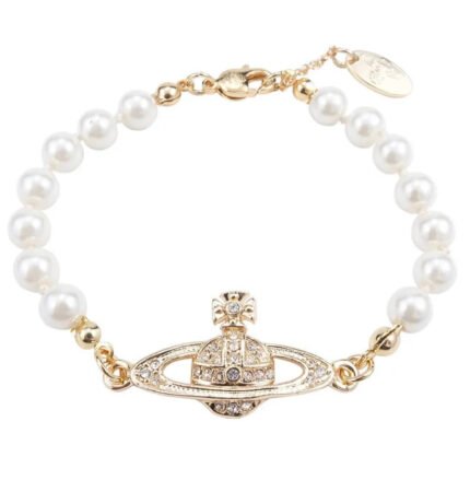 gold pearl bracelet (with box)