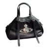 black leather handbag