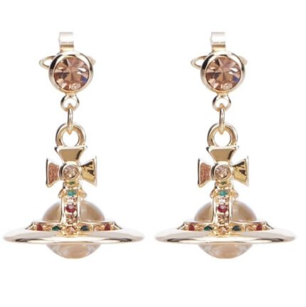 gold orb earrings (with box)