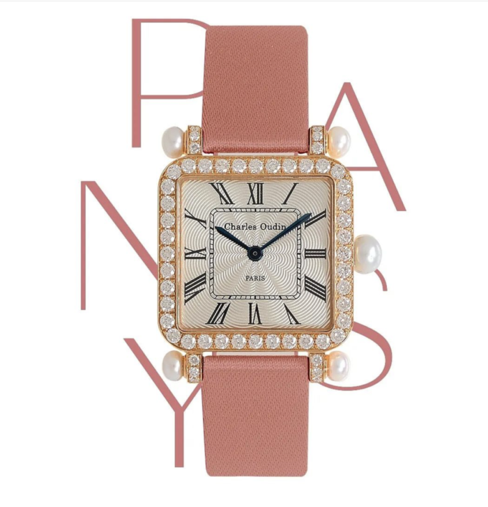 PANSY RETRO WITH PEARLS WATCH ROSE GOLD 24MM