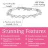 Amanda 18k White Gold Plated Infinity Heart Tennis Bracelet with CZ Crystals