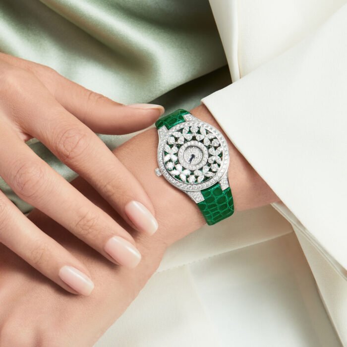 BF33WGDE_GW10113_Model_7.jpg Classic Butterfly Diamond and Emerald Watch