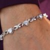 Amanda 18k White Gold Plated Infinity Heart Tennis Bracelet with CZ Crystals