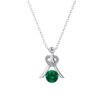 DP0273-2_3_28c337a5-6cf2-44f1-b14d-3582208b93a5 Serenity May Birthstone Emerald Necklace. 18k White Gold Plated Silver Necklace with Round Cut Crystals