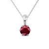 January Birthstone Garnet Necklace. 18k White Gold Plated Solitaire Necklace with 1CT Crystal