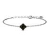 Front_42 Samantha 18k White Gold Plated Bracelet with Black Crystal