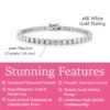 Kaylee 18k White Gold Plated Tennis Bracelet with Simulated Cubic Zirconia Crystals