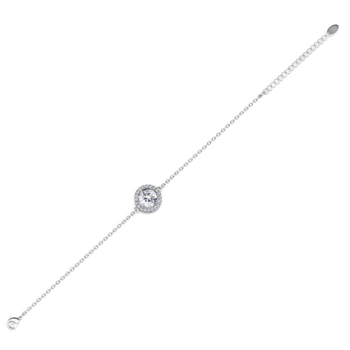 Perspective_13 Blake 18k White Gold Plated Crystal Halo Bracelet