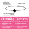 SamanthaBraceletWG_infograph-USA Samantha 18k White Gold Plated Bracelet with Black Crystal