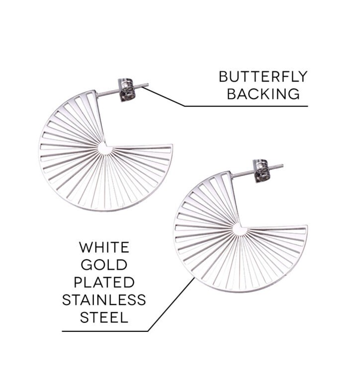 Taylor Charisma 18k White Gold Plated Stainless Steel Earrings. Bracelet. and Necklace Set