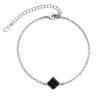 Top Samantha 18k White Gold Plated Bracelet with Black Crystal