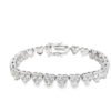 Donna 18k White Gold Plated Silver Heart Bracelet with Simulated Diamond Crystals