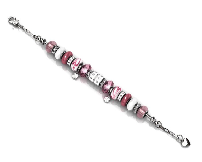 Aurora 18k White Gold Plated Beaded Bracelet with Crystals