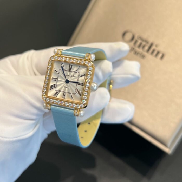 PANSY RETRO WITH PEARLS WATCH YELLOW GOLD 24MM