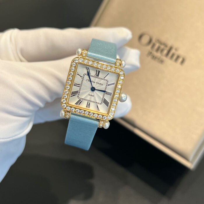 PANSY RETRO WITH PEARLS WATCH YELLOW GOLD 24MM